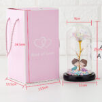 Rose in Glass Romantic Wedding Gift LED Light Flower Dome Eternal Love Beauty - Image 2