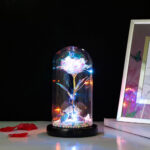 Rose in Glass Romantic Wedding Gift LED Light Flower Dome Eternal Love Beauty - Image 7