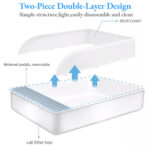 Open Cat Litter Tray Splash Guard Box Kitty Toilet Large Entry With Litter Scoop - Image 3