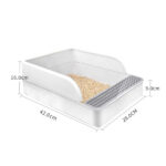 Open Cat Litter Tray Splash Guard Box Kitty Toilet Large Entry With Litter Scoop - Image 6