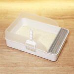 Open Cat Litter Tray Splash Guard Box Kitty Toilet Large Entry With Litter Scoop - Image 7