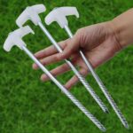 up 15x Heavy Duty Steel Screw Drill Camping Tent Pegs with Glow in The Dark Head - Image 7
