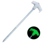 up 15x Heavy Duty Steel Screw Drill Camping Tent Pegs with Glow in The Dark Head - Image 3