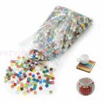 up to 2000gx Mixed Crystal Glass Mosaic Tiles Square Kitchen Bathroom Art Craft