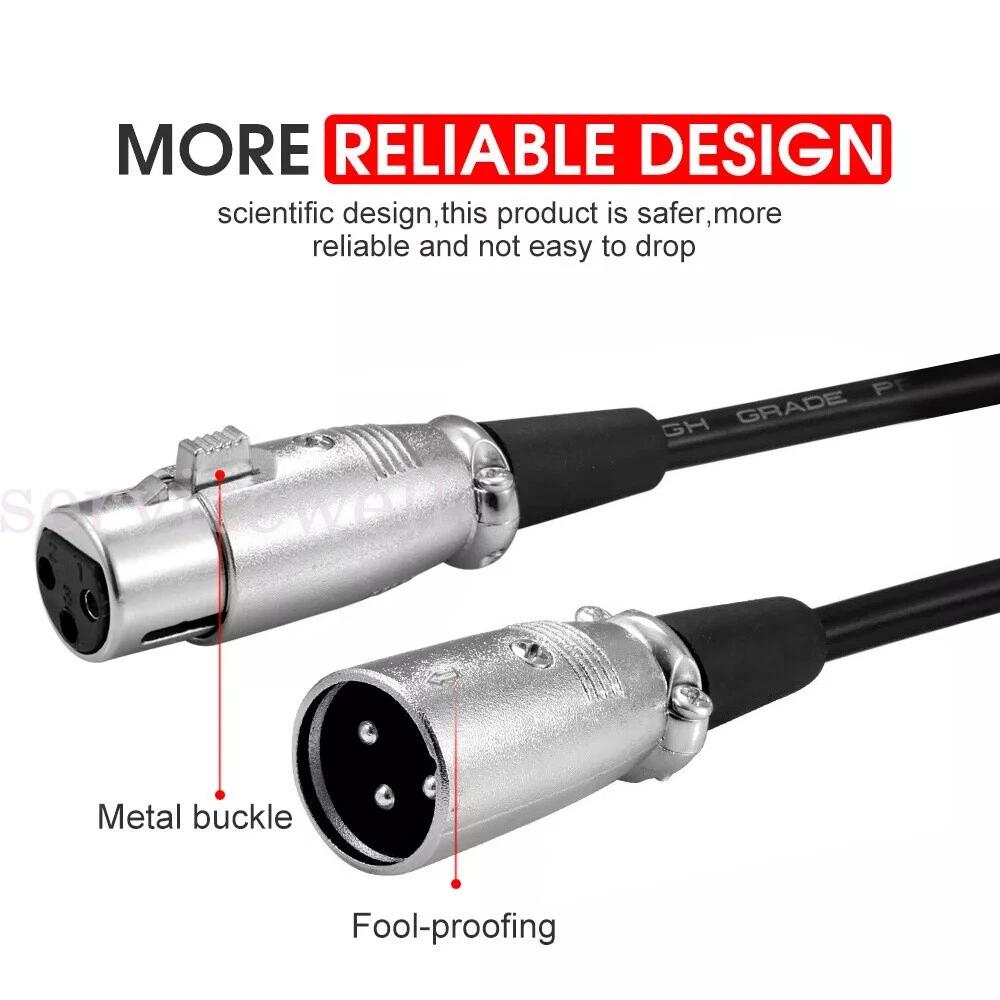 Balanced Microphone Cable XLR Patch Lead Male to Female Extension Mic AU - Image 3