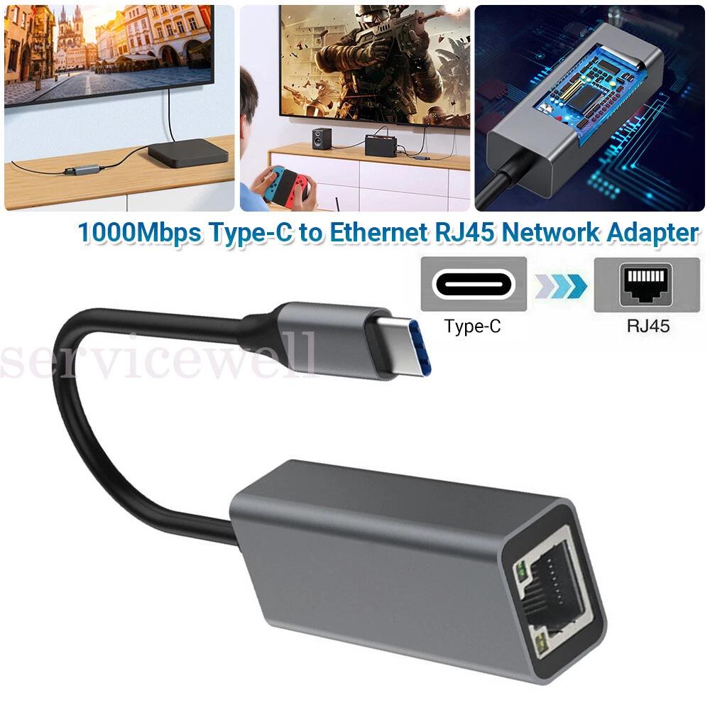 1000Mbps USB 3.0 3.1 Type-C USB C to Ethernet RJ45 Gigabit LAN Network Adapter
