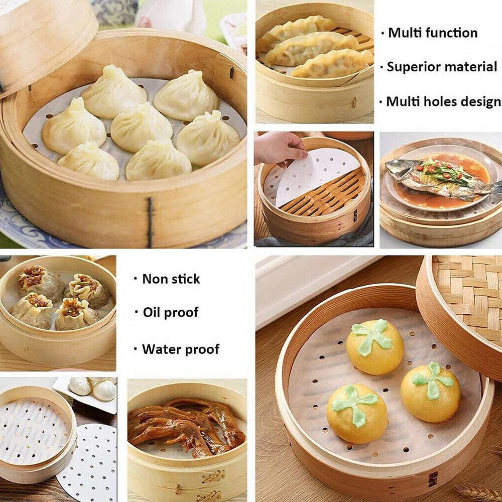 Air Fryer Liners Non-Stick 7/8/9 Inch Round Perforated Parchment Paper Pad - Image 3