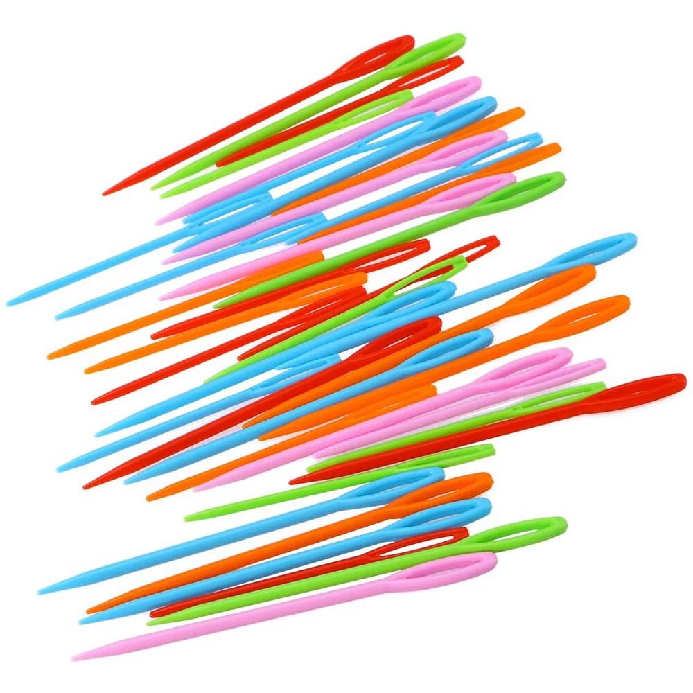 100 X PLASTIC NEEDLES SEWING KNITTING DARNING THREADING 7CM NEEDLES - Image 5