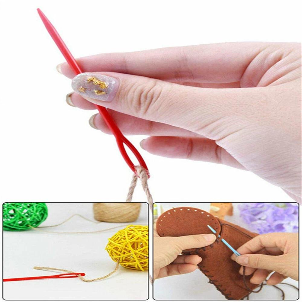 100 X PLASTIC NEEDLES SEWING KNITTING DARNING THREADING 7CM NEEDLES - Image 2