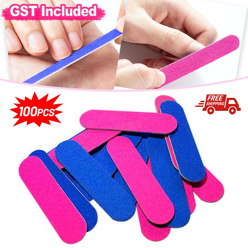 100x Mini Nail Files Professional Disposable Double Side Art Pedicure Manicure