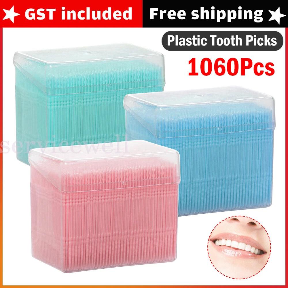 1060Pcs Plastic Dental Picks Oral Hygiene 2 Way Interdental Brush Tooth Pick AU