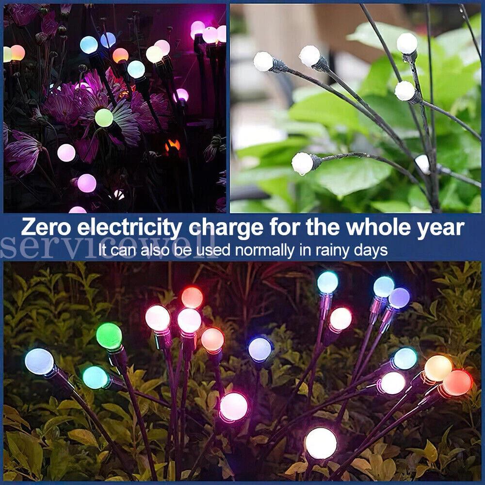10LED Solar Firefly Light Garden Waterproof Swaying Lamp Outdoor Landscape Decor - Image 4