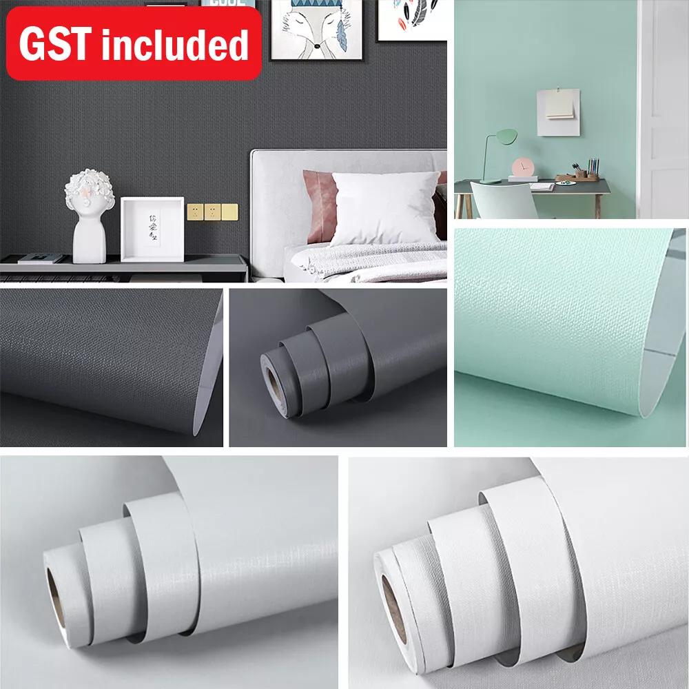 10M Linen Textured Self Adhesive Wallpaper Removable Sticker Bedroom Home Decor