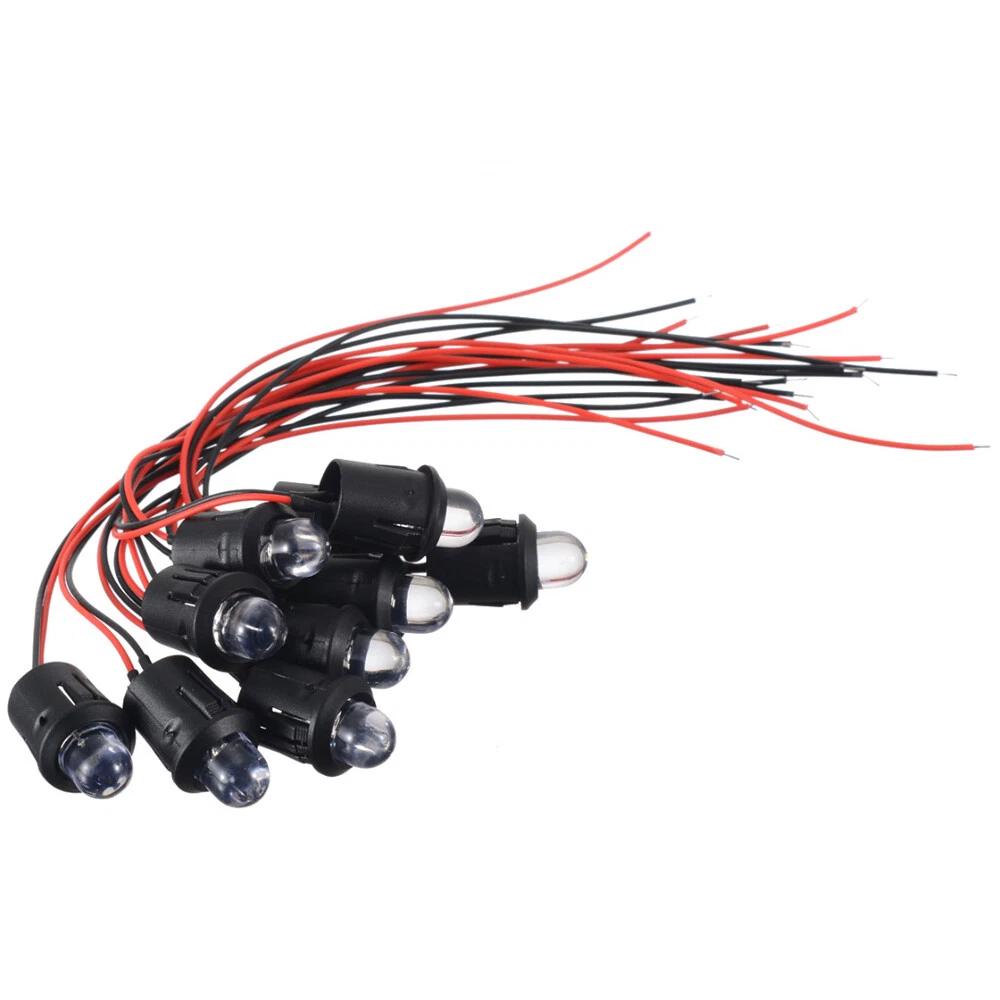 10PCS 10mm Pre Wired LED Water Clear Bulb Cable 20cm Constant Prewired Light 12V - Image 4