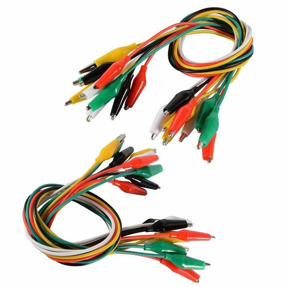 10PCS Electrical Alligator Clips Test lead Jumper Wire Crocodile Cable wire