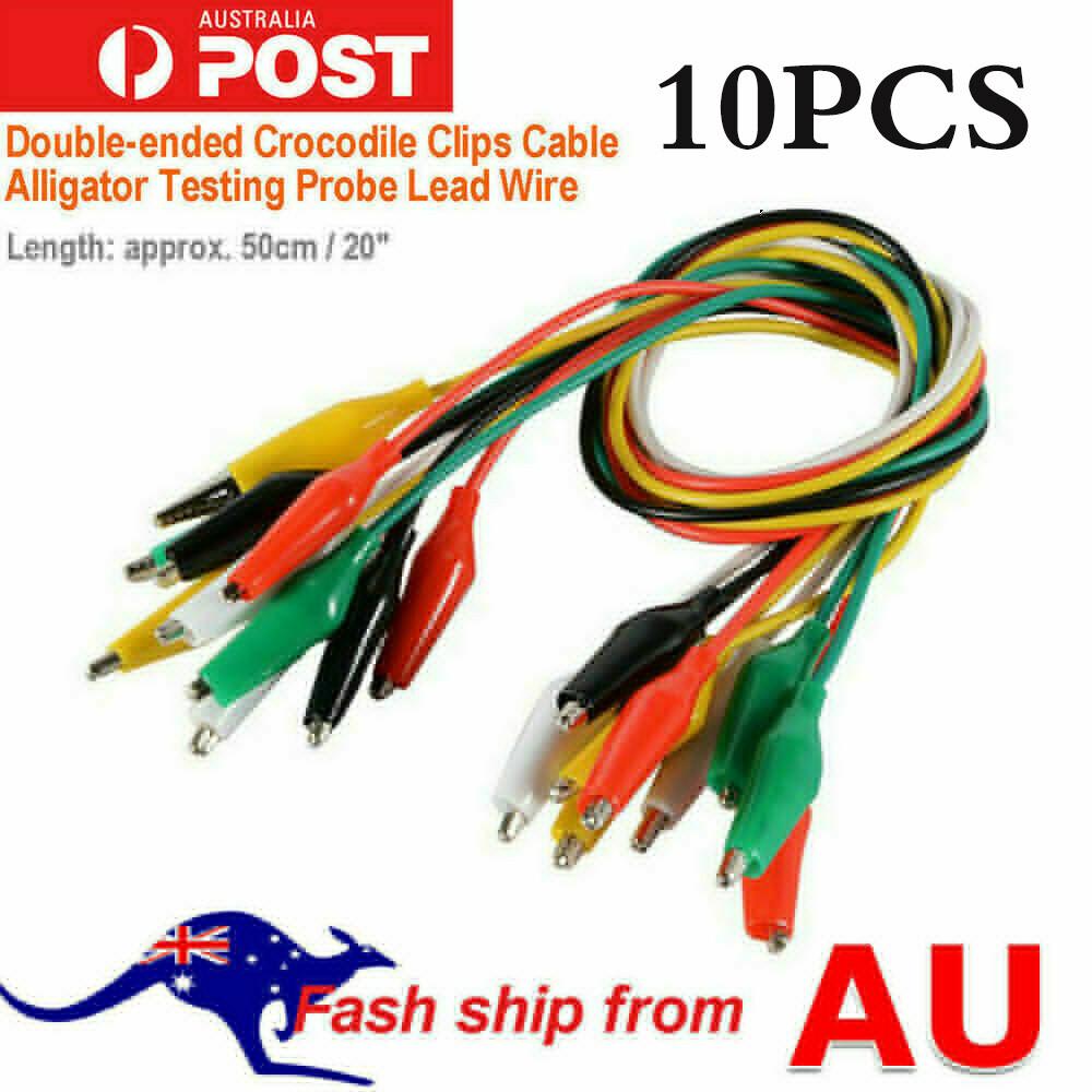 10PCS Electrical Alligator Clips Test lead Jumper Wire Crocodile Cable wire HOT