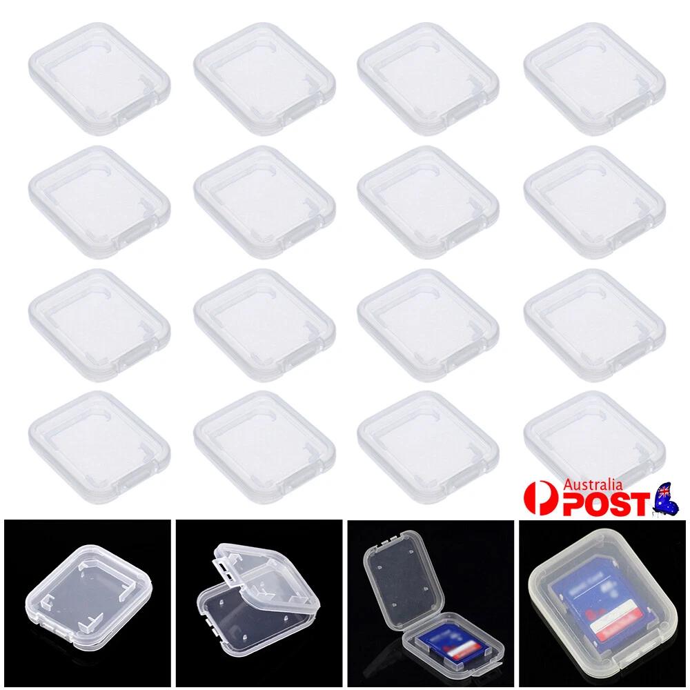10PCS For SD SDHC Memory Card Case Box Storage Hard Plastic Transparent Holder
