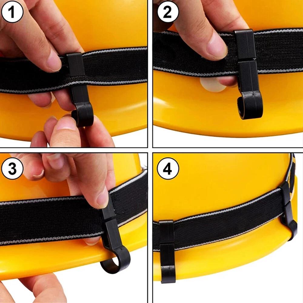 10PCS Helmet Clips Headlamp Hard Hat Safety Helmet Cap Head Lamp Buckle Hook Kit - Image 5