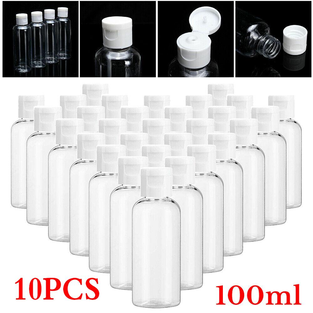 10PC 100ml Refillable Bottles PET Clear Empty Lotion Liquid Makeup Container