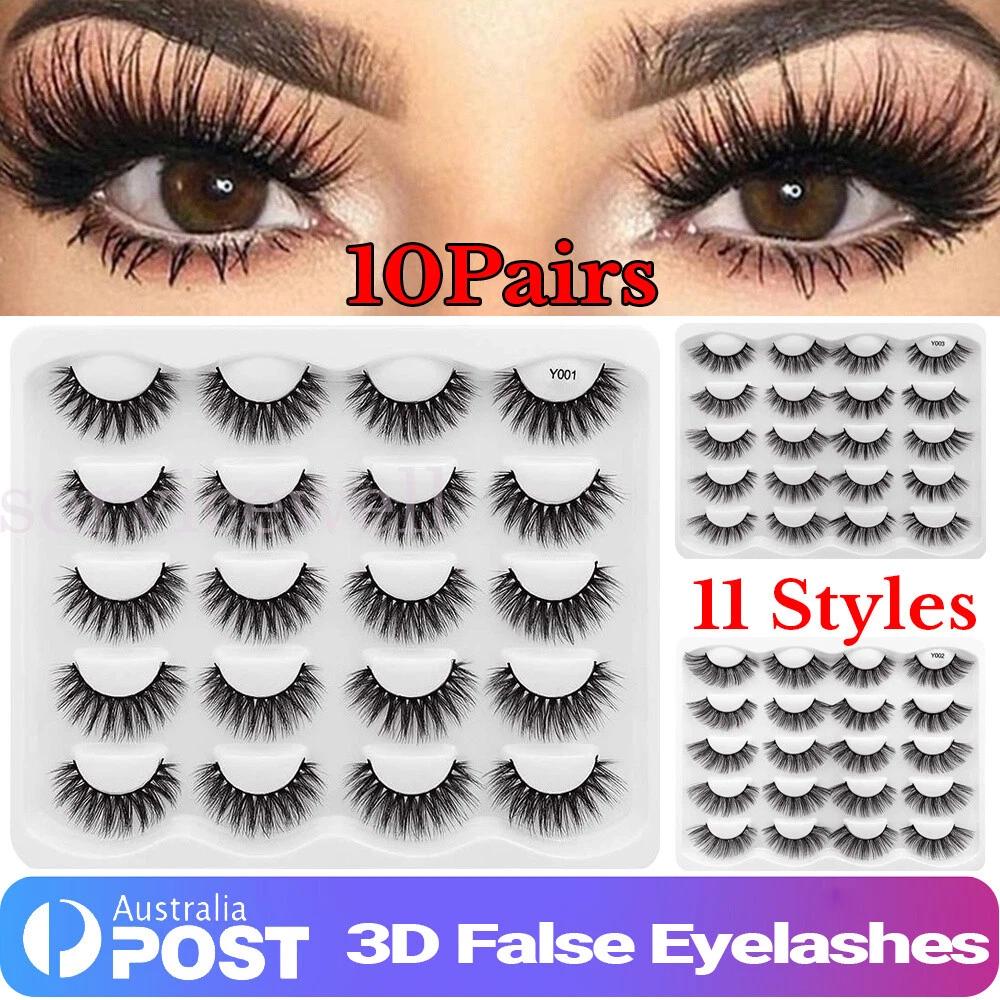 10Pairs 3D Mink Natural Thick False Eyelashes Eye Lashes Makeup Extension Hot
