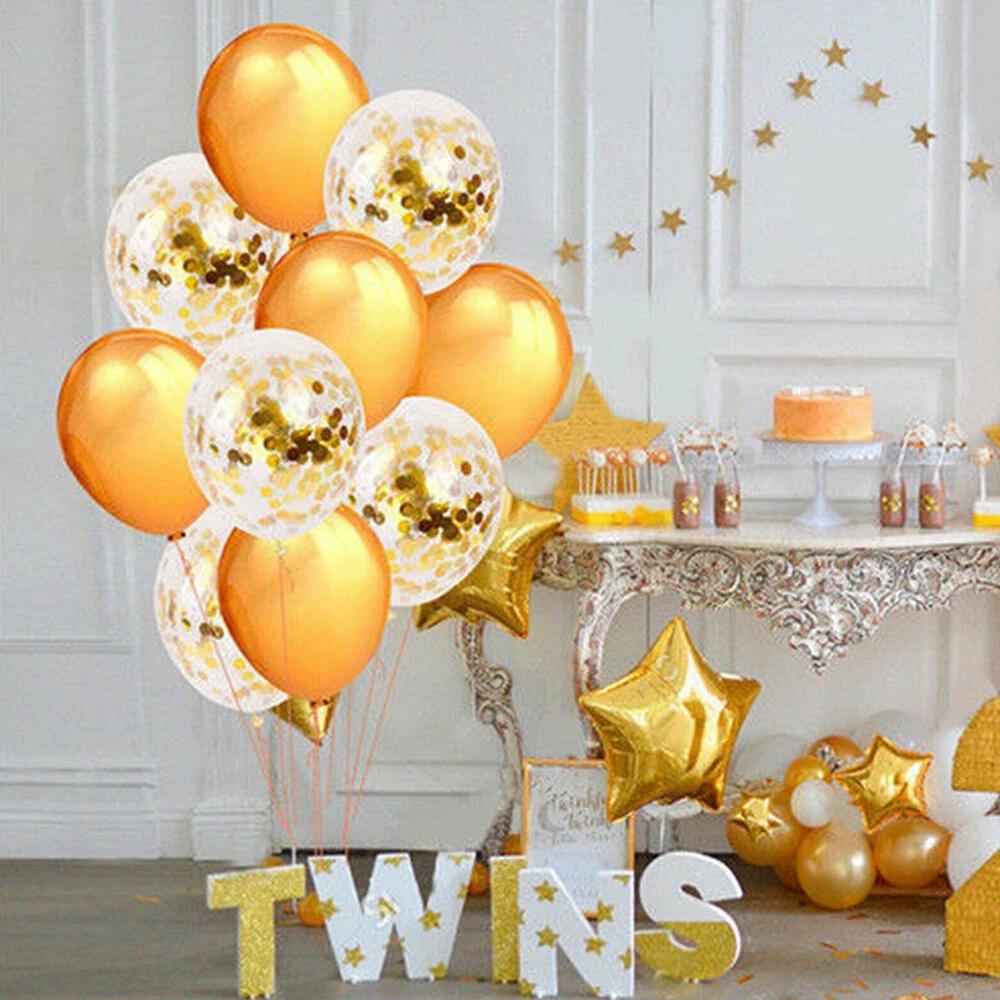 10Pcs Confetti Latex Balloons Set Balloon Birthday Wedding Party Decorations