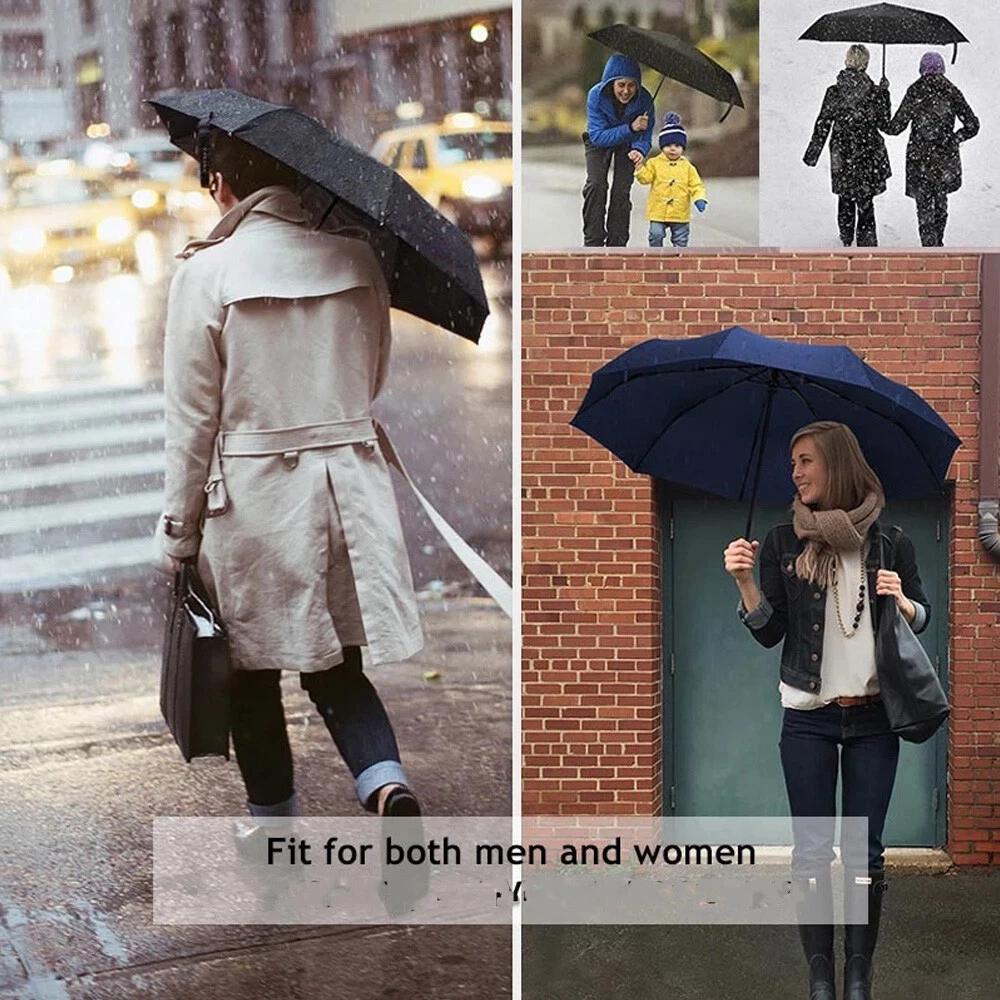 10Ribs Automatic Umbrella Auto Open Close Compact Folding Anti Rain Windproof AU - Image 4