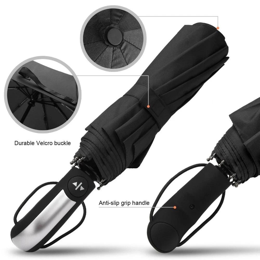 10Ribs Automatic Umbrella Auto Open Close Compact Folding Anti Rain Windproof AU - Image 2