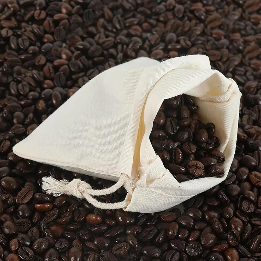 Drawstring Storage Bags Calico Bags Cotton Tote Snack Gift Bag Bulk AU - Image 5