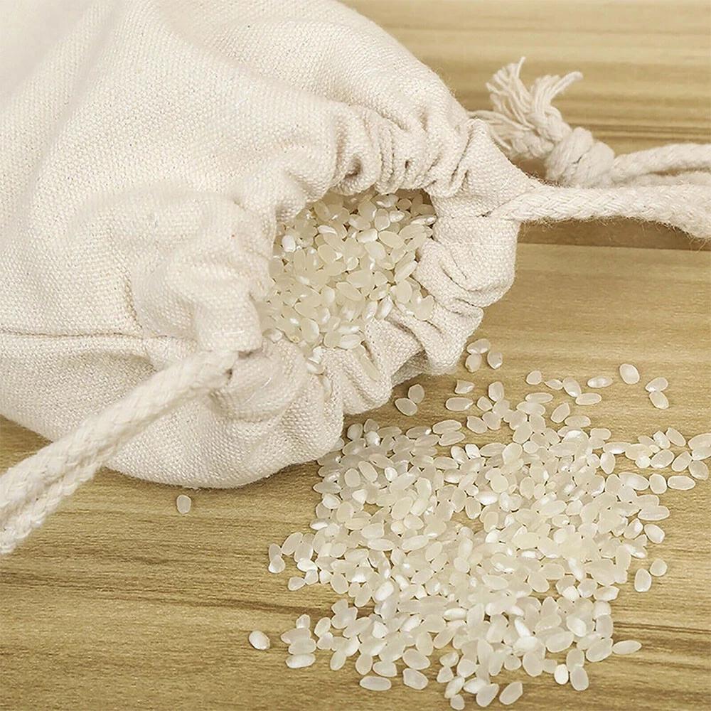 Drawstring Storage Bags Calico Bags Cotton Tote Snack Gift Bag Bulk AU - Image 4