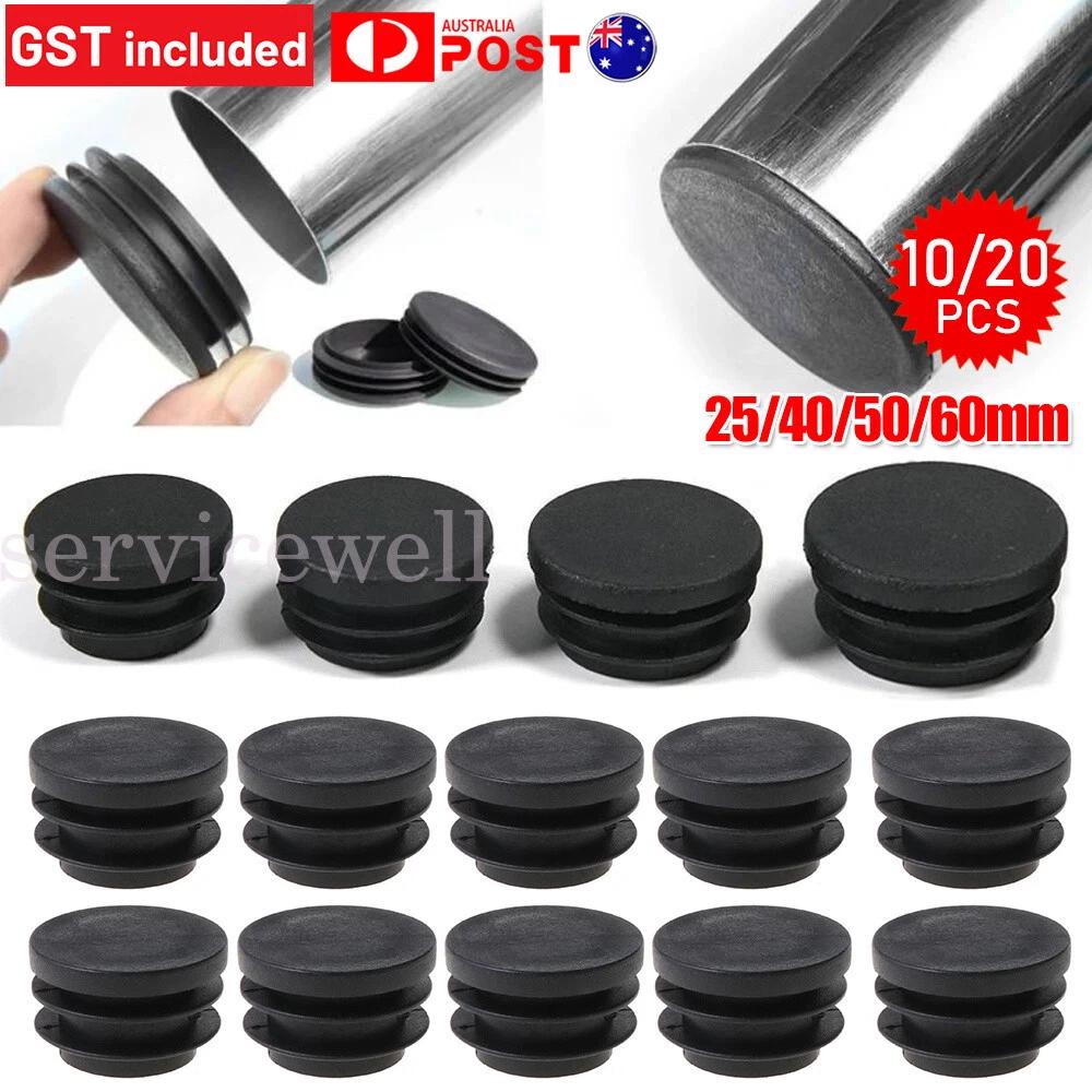 Black Plastic Furniture Leg Plug Blanking End Cap Bung for Round Pipe