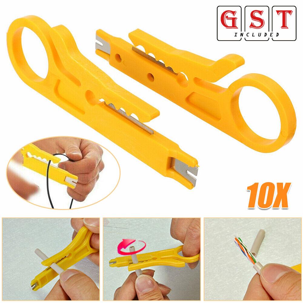 Plastic Strip Data Cable Wire Punch Down Cutter Stripper Manual Pliers Tool