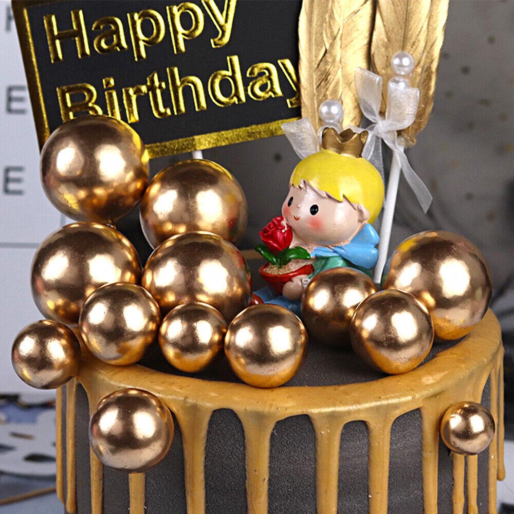 Golden Ball Cake Topper Birthday Party Cupcake Topper for Cake Decoration - Image 6