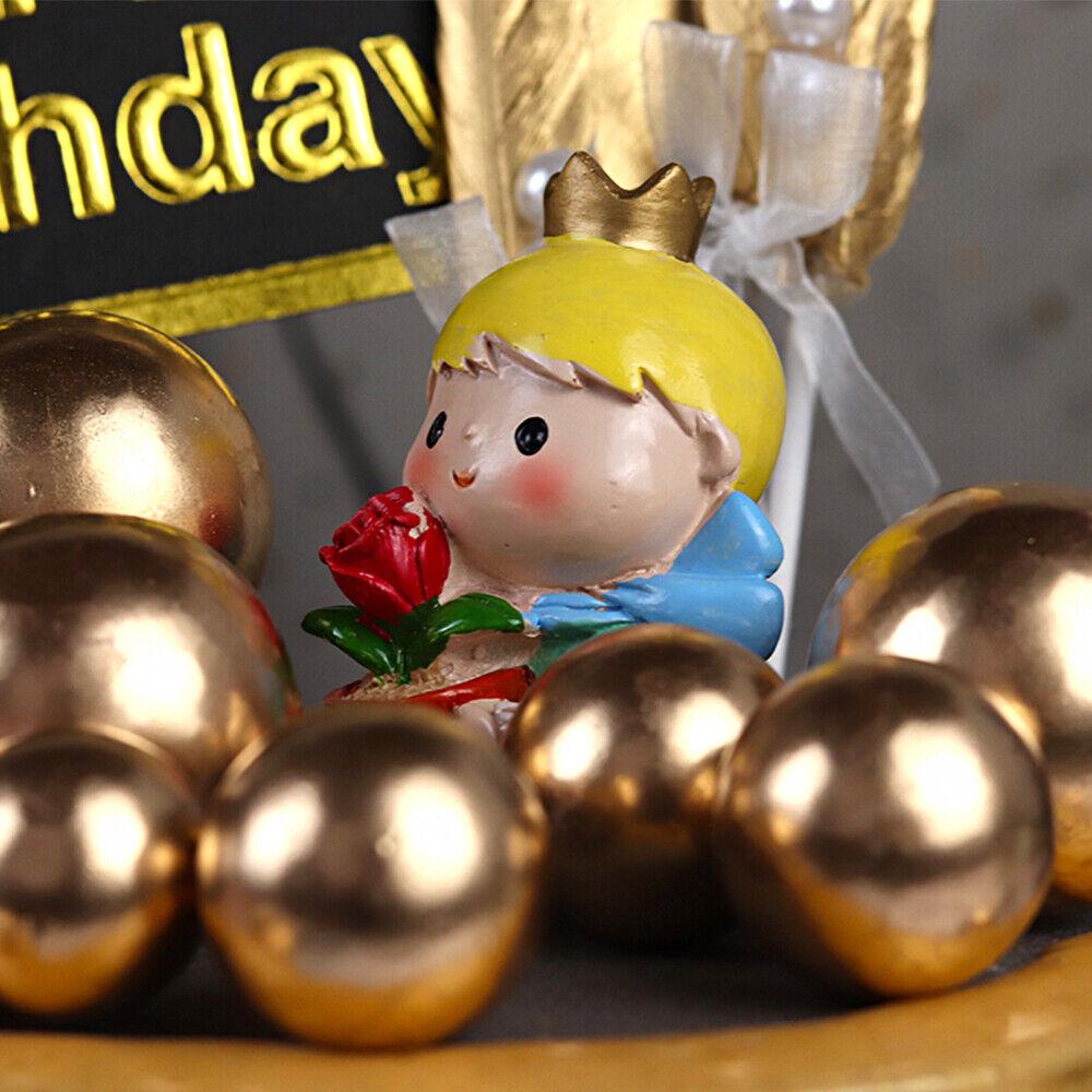 Golden Ball Cake Topper Birthday Party Cupcake Topper for Cake Decoration - Image 4