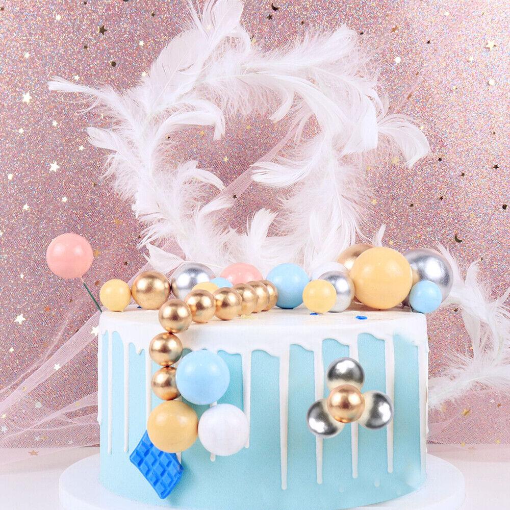Golden Ball Cake Topper Birthday Party Cupcake Topper for Cake Decoration - Image 5