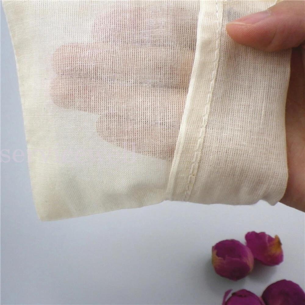 Reusable 100% Cotton Muslin Filter Bags spices herbs tea soup drawstring - Image 4