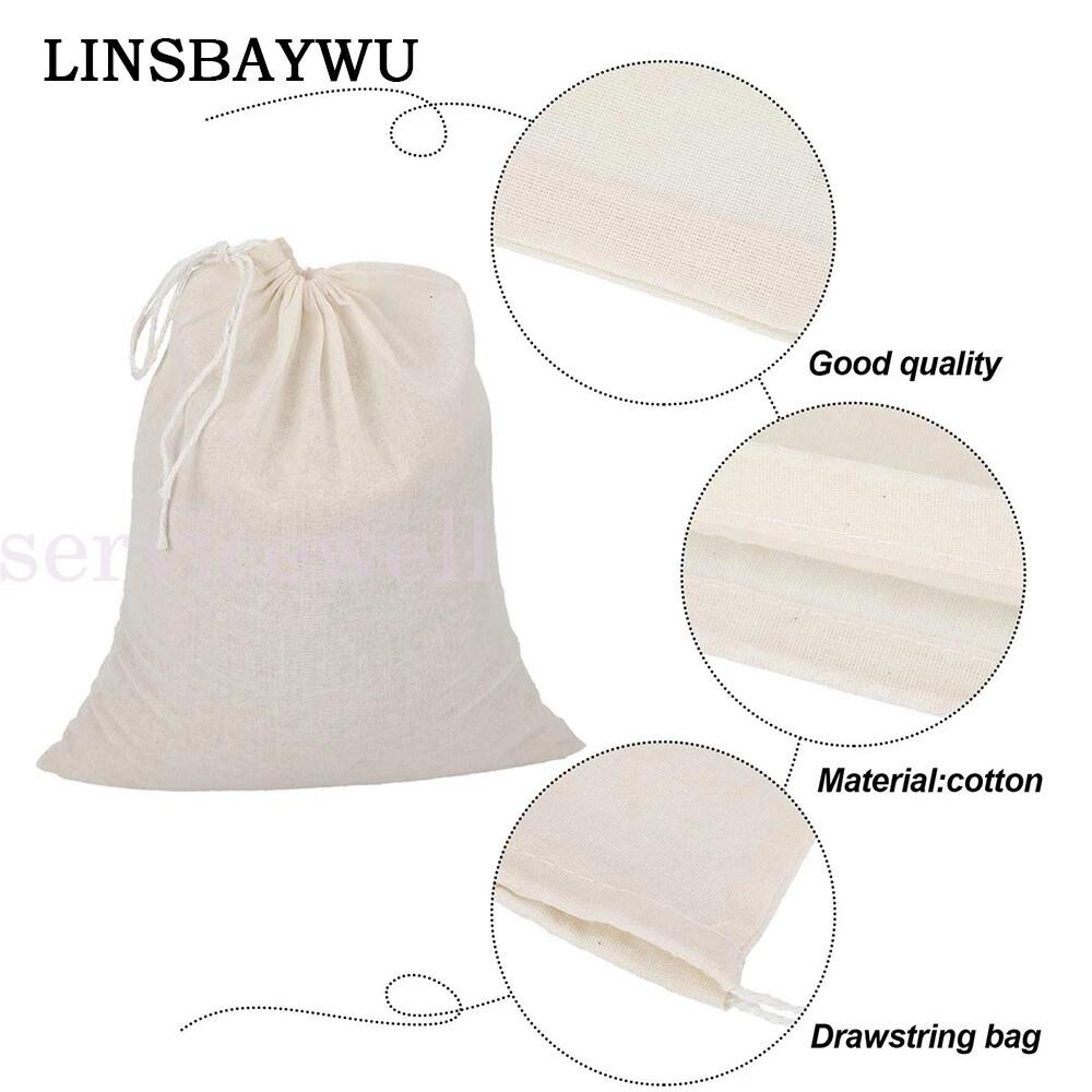 Reusable 100% Cotton Muslin Filter Bags spices herbs tea soup drawstring - Image 6