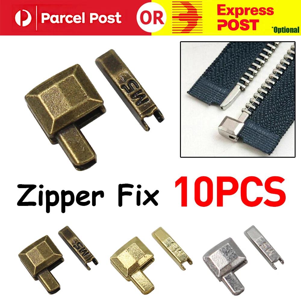 10pc Metal Zipper Repair Stopper Open End Tailor Sewing Tool Zip Bottom Fix Kit
