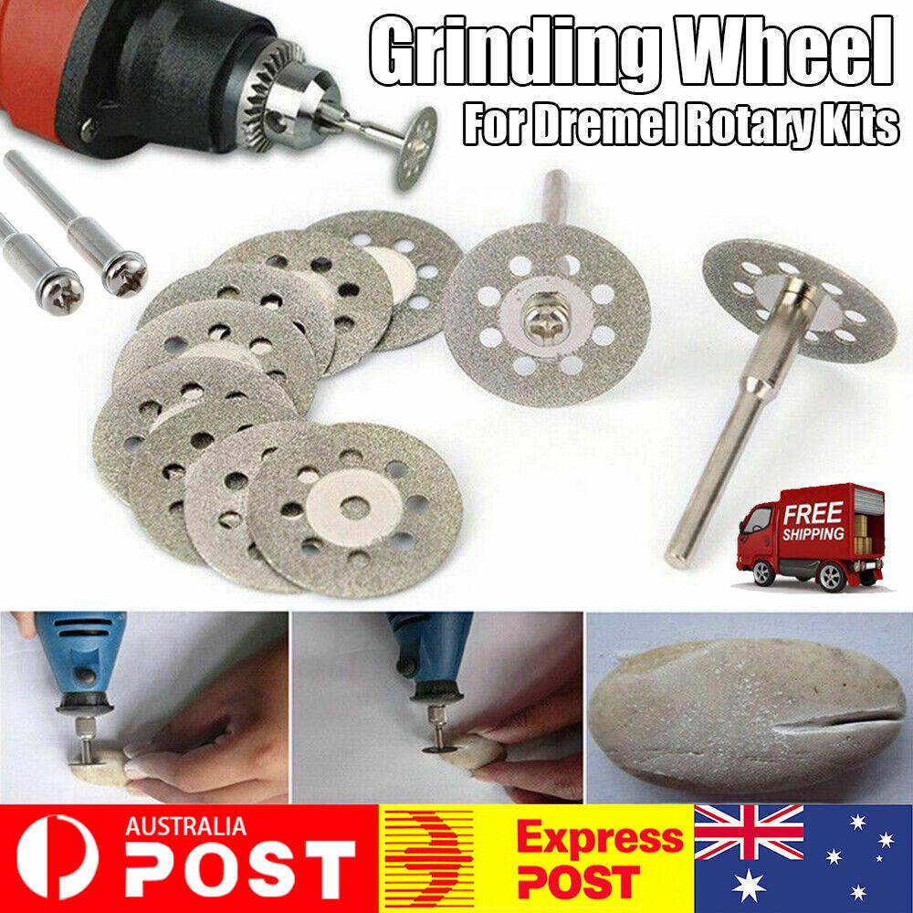 10pcs 22mm Diamond Cutting Grinding Abrasive Disc Off Blade Dremel Shaft Mandrel