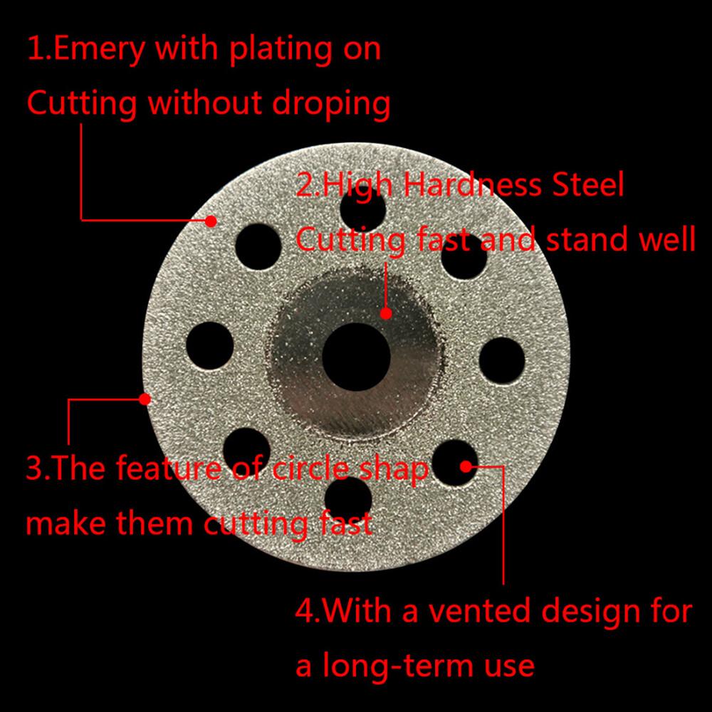 10pcs 22mm Diamond Cutting Grinding Abrasive Disc Off Blade Dremel Shaft Mandrel - Image 5