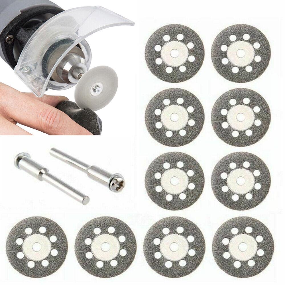 10pcs 22mm Diamond Cutting Grinding Abrasive Disc Off Blade Dremel Shaft Mandrel - Image 2