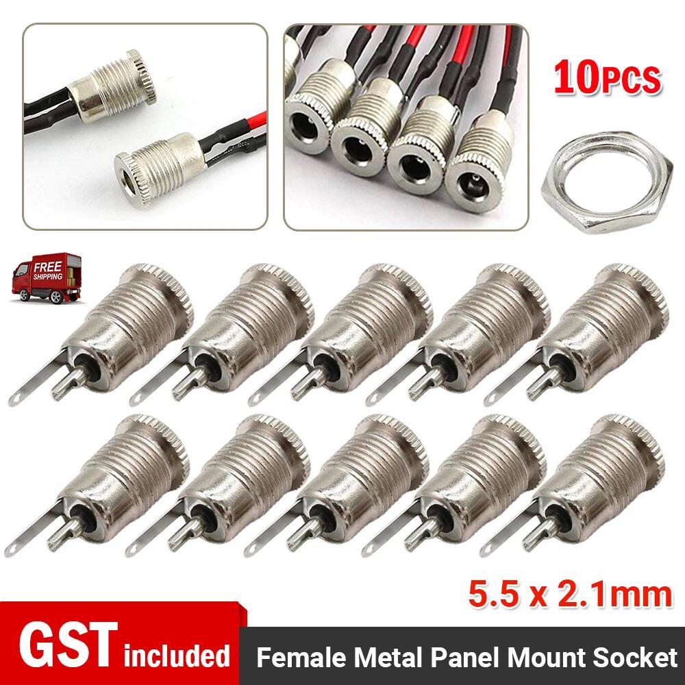 10pcs 5.5 mm x 2.1mm DC Power Jack Socket Female Panel Mount Connector DC 30V 5A