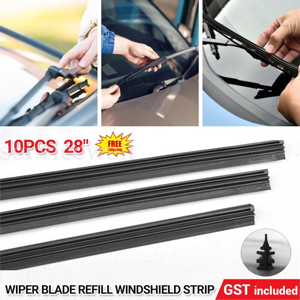 10pcs 6mm Wiper Blade Refill Car Replacement Windshield Strip Premium Rubber 28