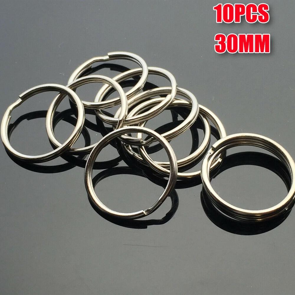 10pcs Key Ring Chain Split Rings Heavy Duty Keychain Accessories Gift 30mm OZ