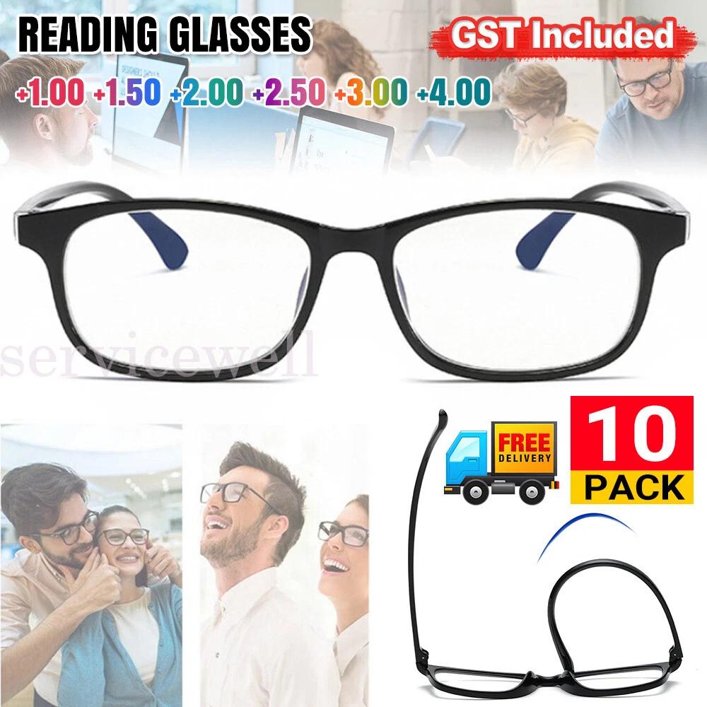 10pcs Rectangular Frame Reading Glasses Readers +1.0 1.5 2.0 2.5 3.0 3.5 4.0 Uv