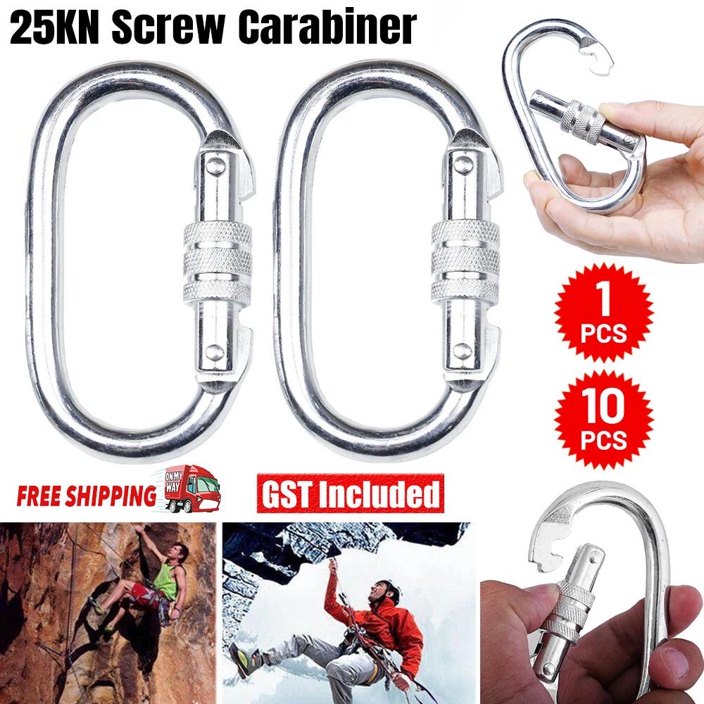 10x 25KN Screw CARABINER / KARABINER Rock Climbing Tree Rigging Equipment 2500KG