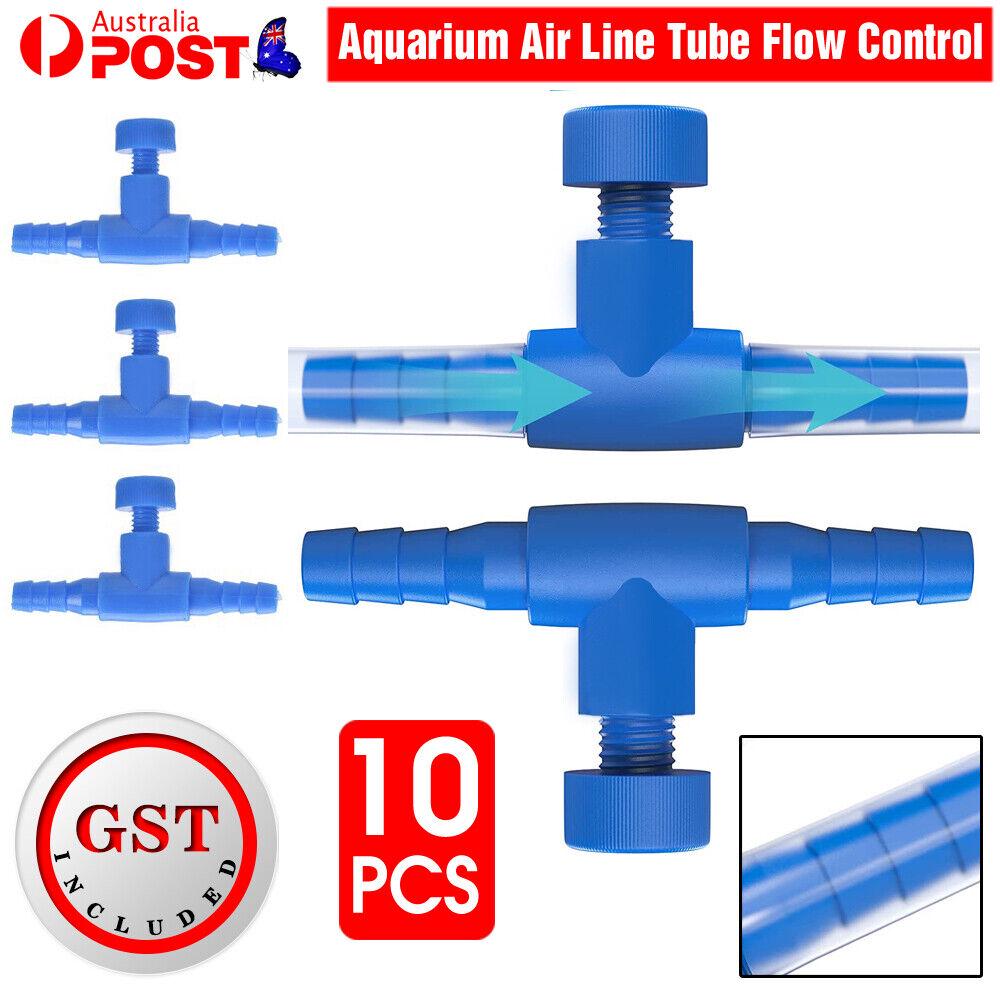 10x Fish Tank Aquarium Airline Regulator Pump Air Line Tube Flow Control Valve