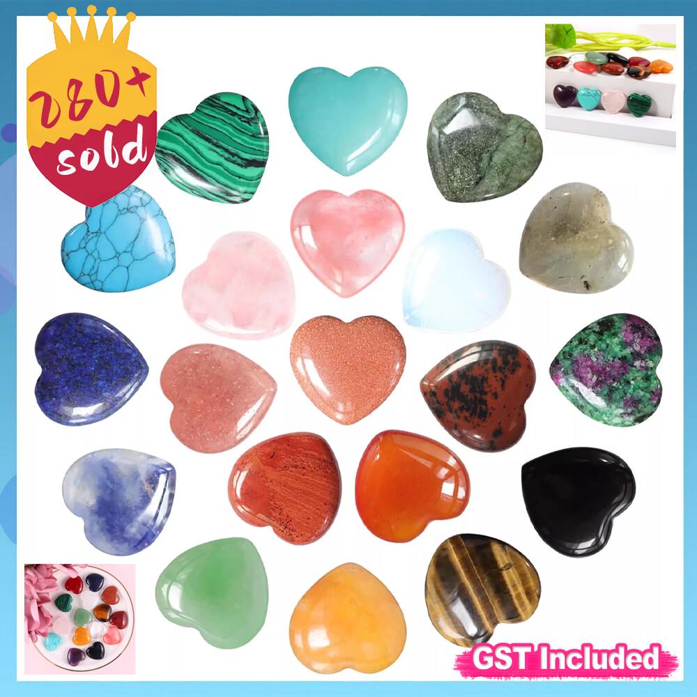 10x Natural Quartz Heart Shaped Crystal Carved Love Stone Healing Gemstone 20mm