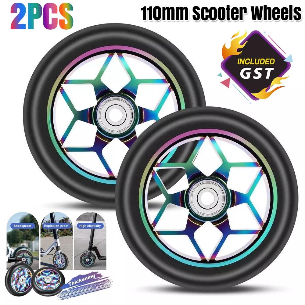 110mm Scooter Wheels Pro Stunt Scooter Replacement Wheels with ABEC-9 Bearings