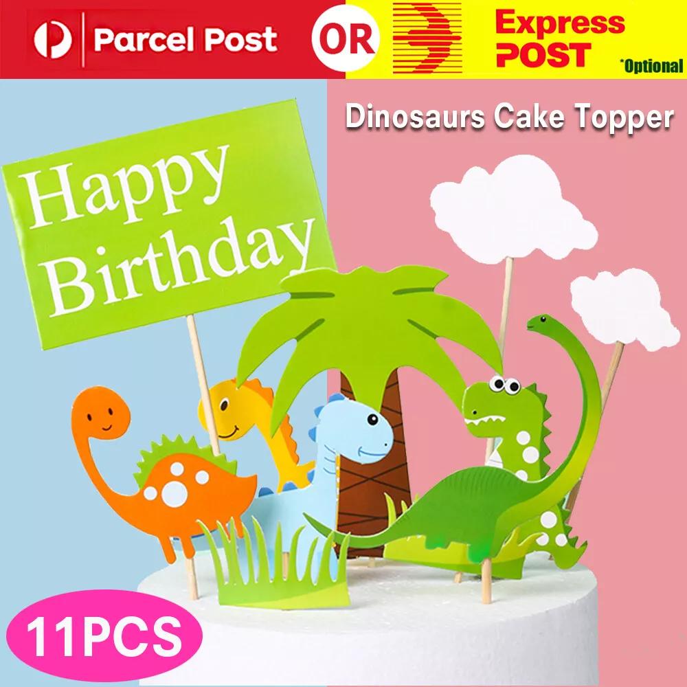 11pcs Dinosaurs Cake Topper Dinosaur Birthday Party Cupcake Topper