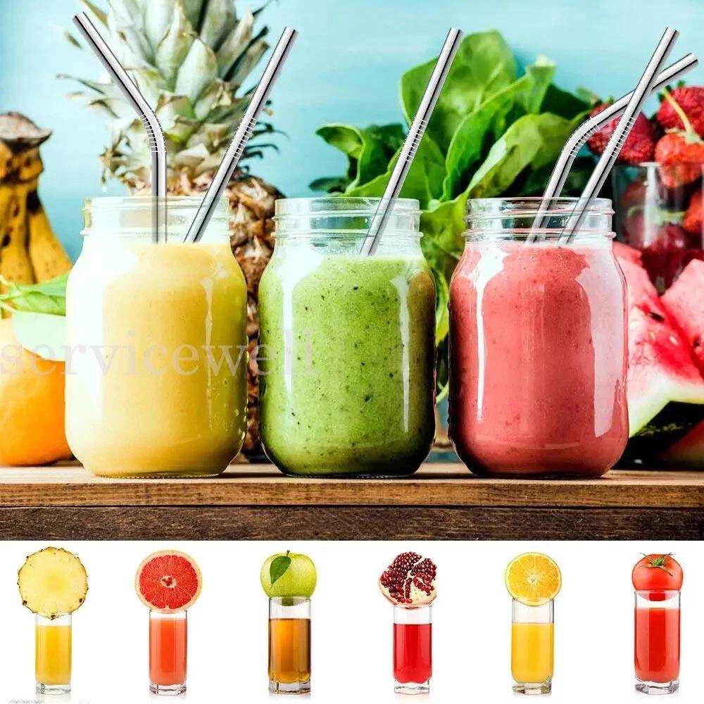 11pcs Reusable Stainless Steel Metal Straw Set with Brush for Drinking - Image 5